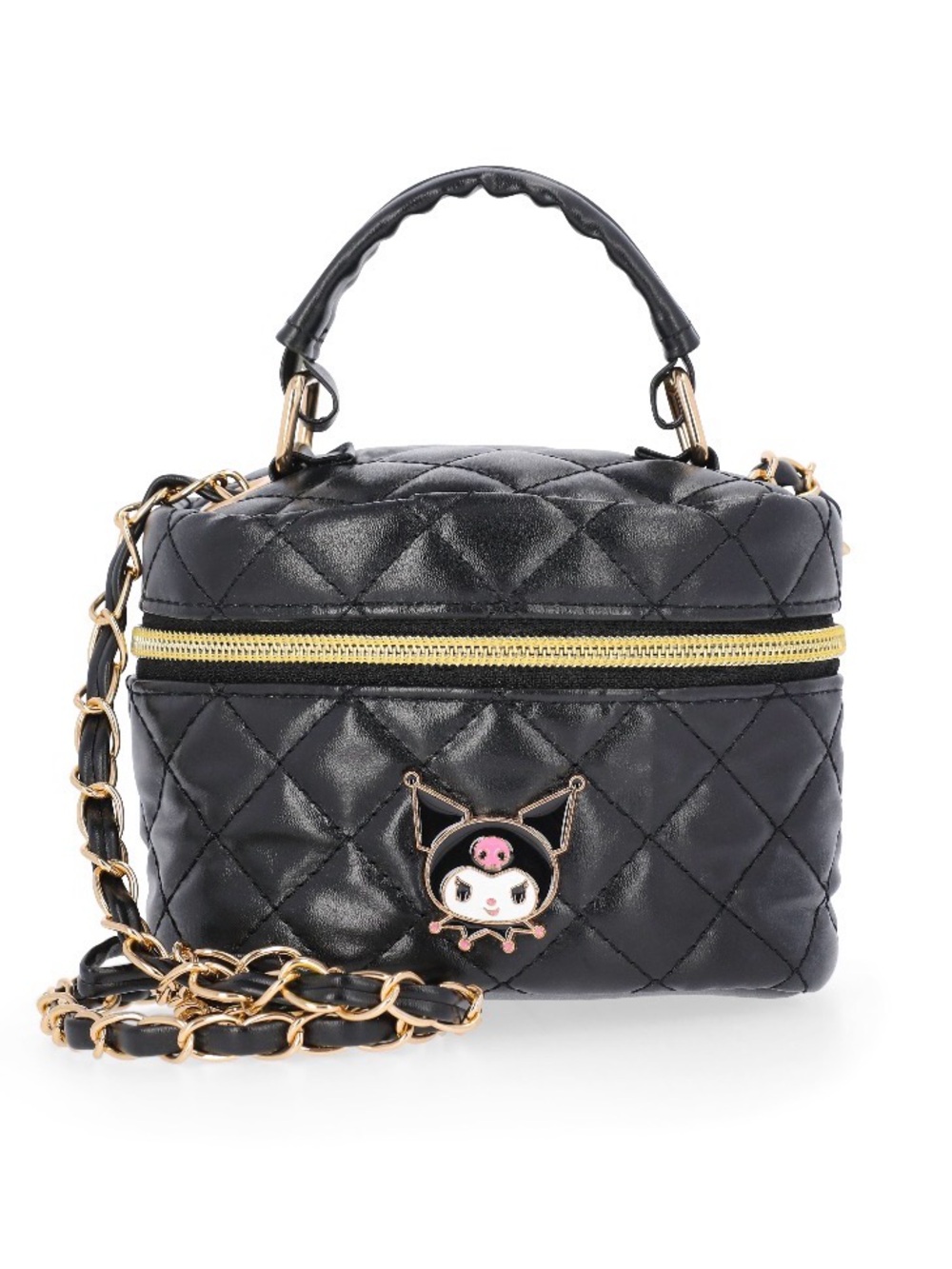 Sanrio Kuromi Girls Quilted Faux Leather Mini Crossbody Bag